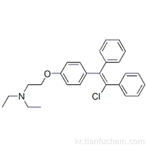 에탄 아민, 2- [4- (2- 클로로 -1,2- 디 페닐에 테닐) 페녹시] -N, N- 디 에틸 CAS 911-45-5